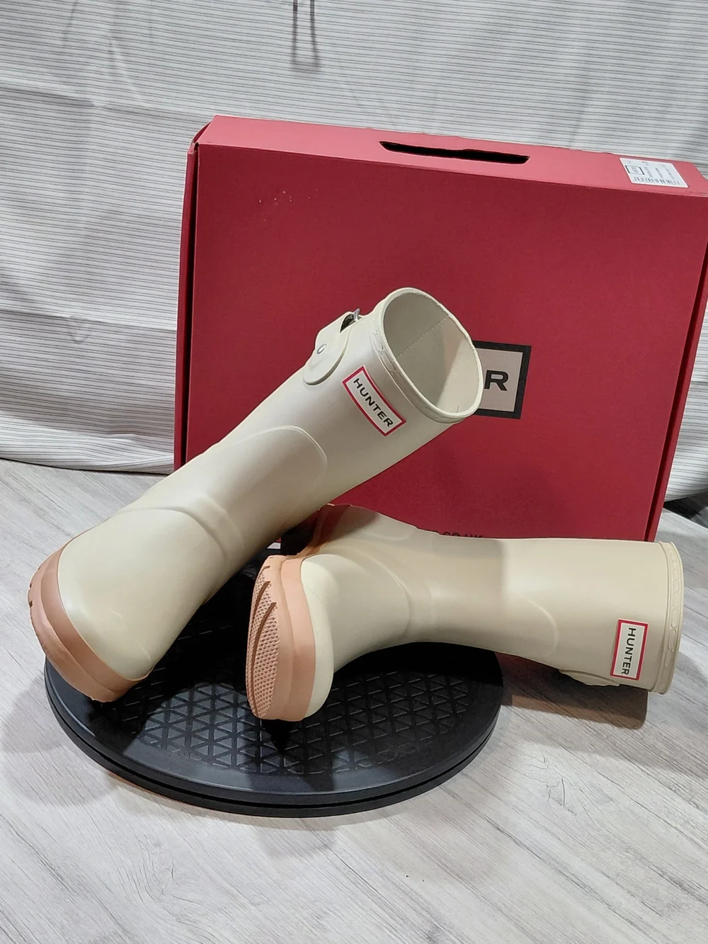 NEW Hunter Women Original Short 100% Waterproof Rubber Rain Boots Biscuit Tan W7